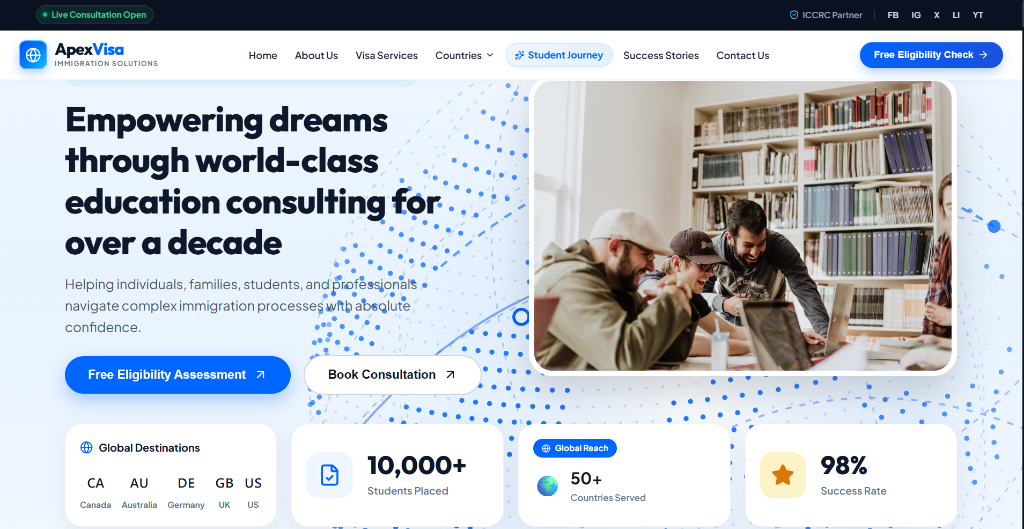 ApexVisa — Education & Immigration Consultancy Platform